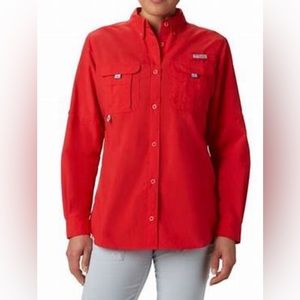 Columbia long sleeve button down fishing shirt. Size S